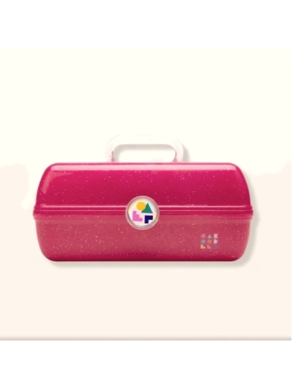 Caboodles Girl On The Go, Pink Jelly Glitter Makeup Case, EUC
